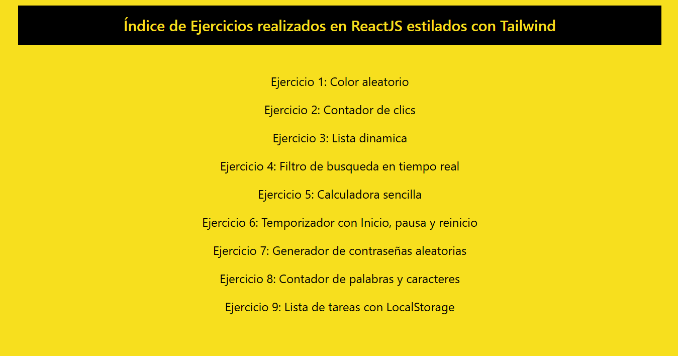 Ejercicios JS React